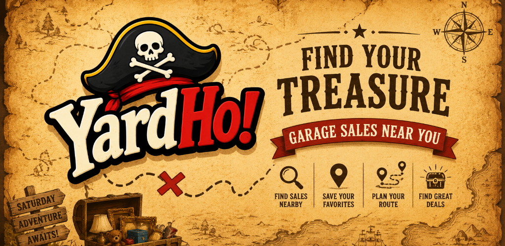 YardHo! — Find your treasure. Garage sales near you. Saturday adventure awaits.
